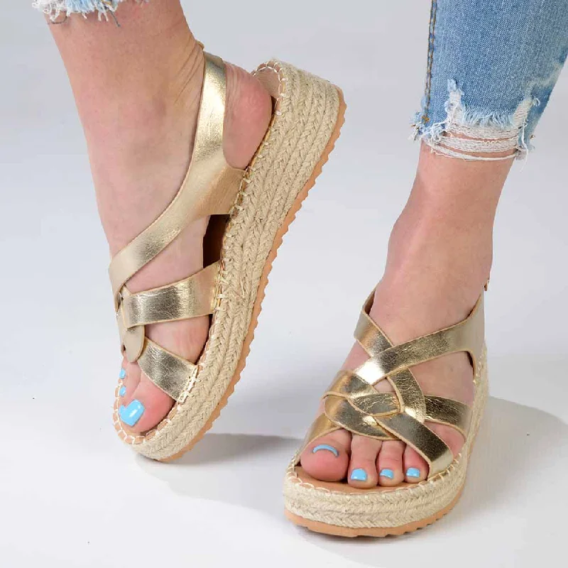 Statement Fashion Offers Madison LIberty Fashion Comfort Sandals - Gold