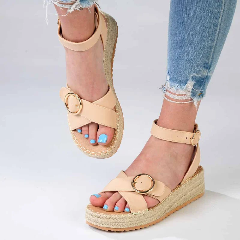 Flash Sale Madison Lilith Crossover Espadrille Sandal - Matt Nude