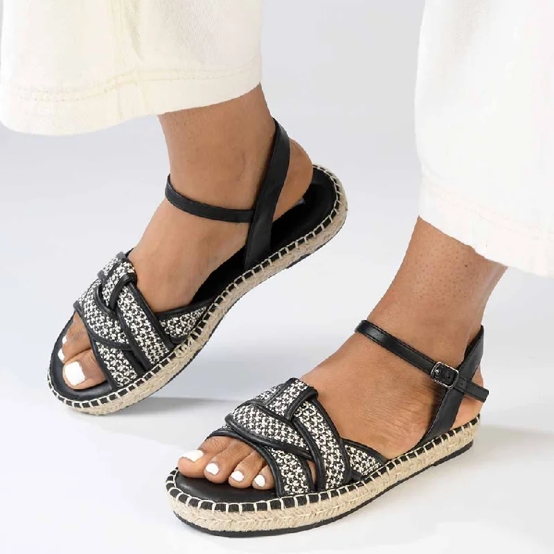 Classic Modern Offers Madison Lylah Crossover Espadrille Sandal - Black