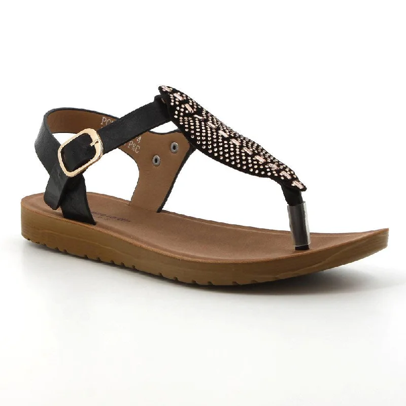 Slip-On Shoes Promotion Pierre Cardin Ariella Thong Sandal - Black