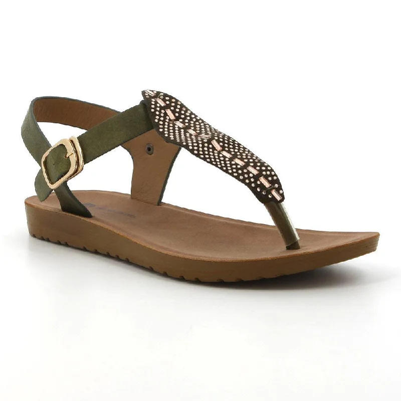 Seasonal Footwear Sale Pierre Cardin Ariella Thong Sandal - Olive