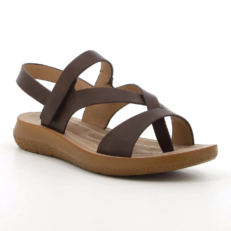 Statement Footwear Discount Pierre Cardin Satin Flat Sandal - Brown