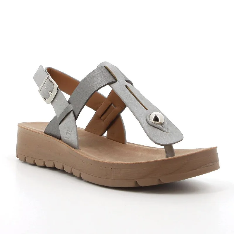 Outdoor Shoes Sale Pierre Cardin Tayla Silver Thong Sandals - Silver