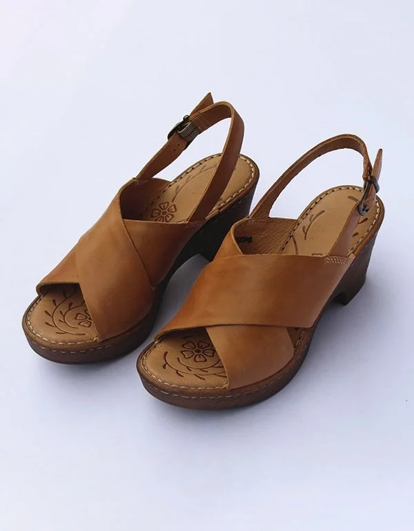 Best-Sellers Retro Leather Handmade Open-Toe Summer Sandals