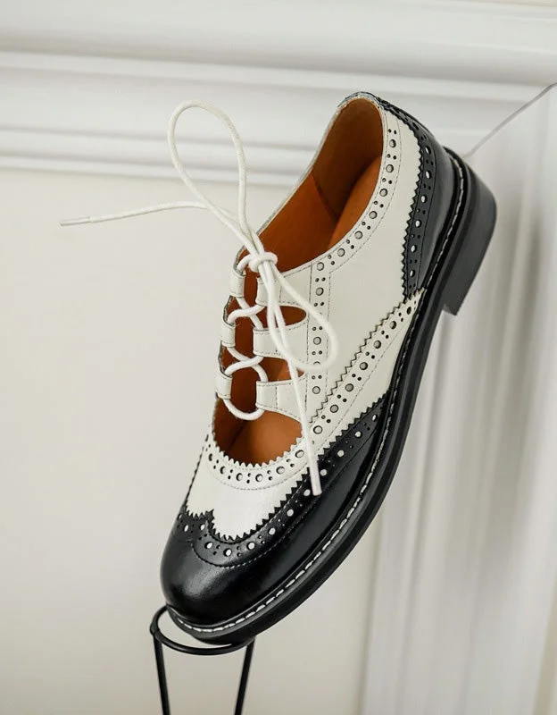 Non-Slip Shoes Women Brogue Style Cut Out Oxford Shoes Sandals