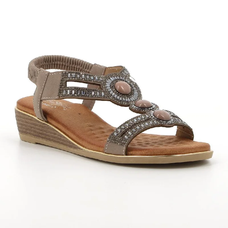 Breathable Shoes Discount Soft Style By Hush Puppies Nakia Wedge Sandal - Taupe