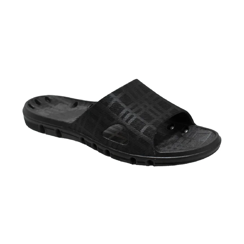 Unleash Your Trend Driven Style Tecs Womens Slide Black Sandals Shoes