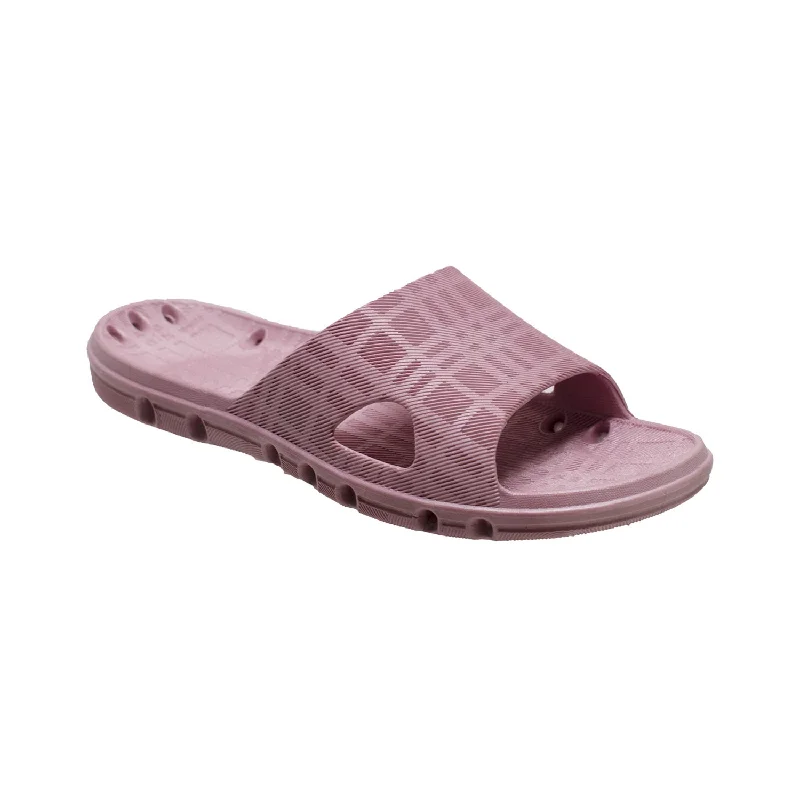 Trend Forward Threads Tecs Womens Slide Pink Sandals Shoes