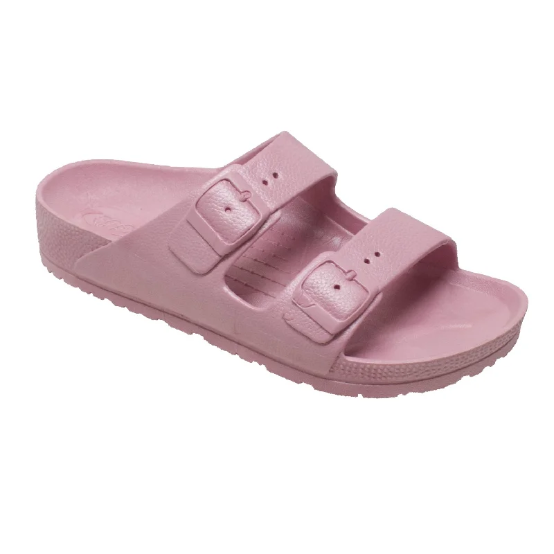 Chic Style, Always In Vogue Tecs Womens Two Band Pink Sandals Shoes