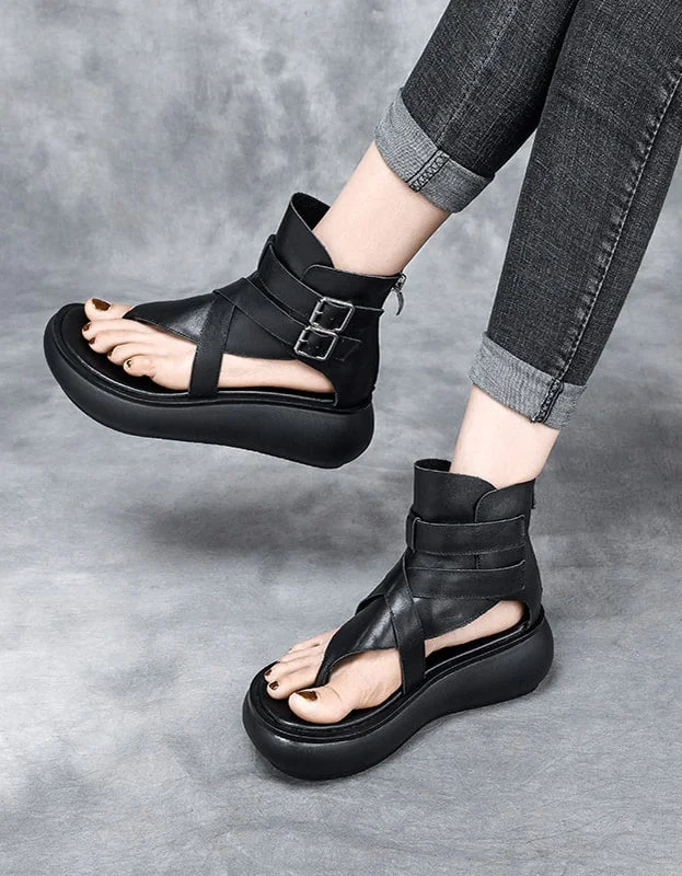 Trendy Fashion Sale Wedge Flip Flop Summer Sandals Black